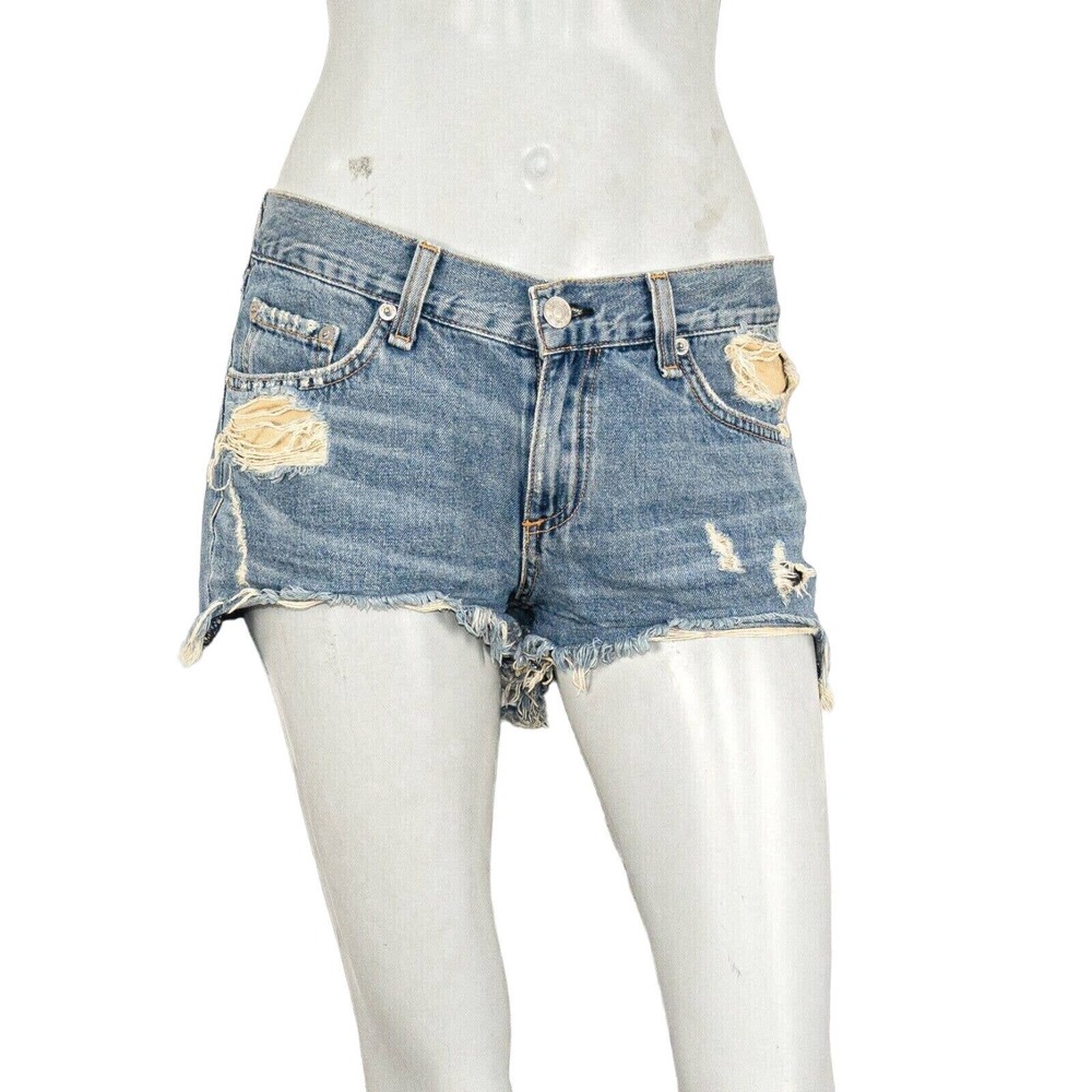 Rag & Bone Lawrence Cut off Denim Shorts Winnie blue distressed Women's Sz 26